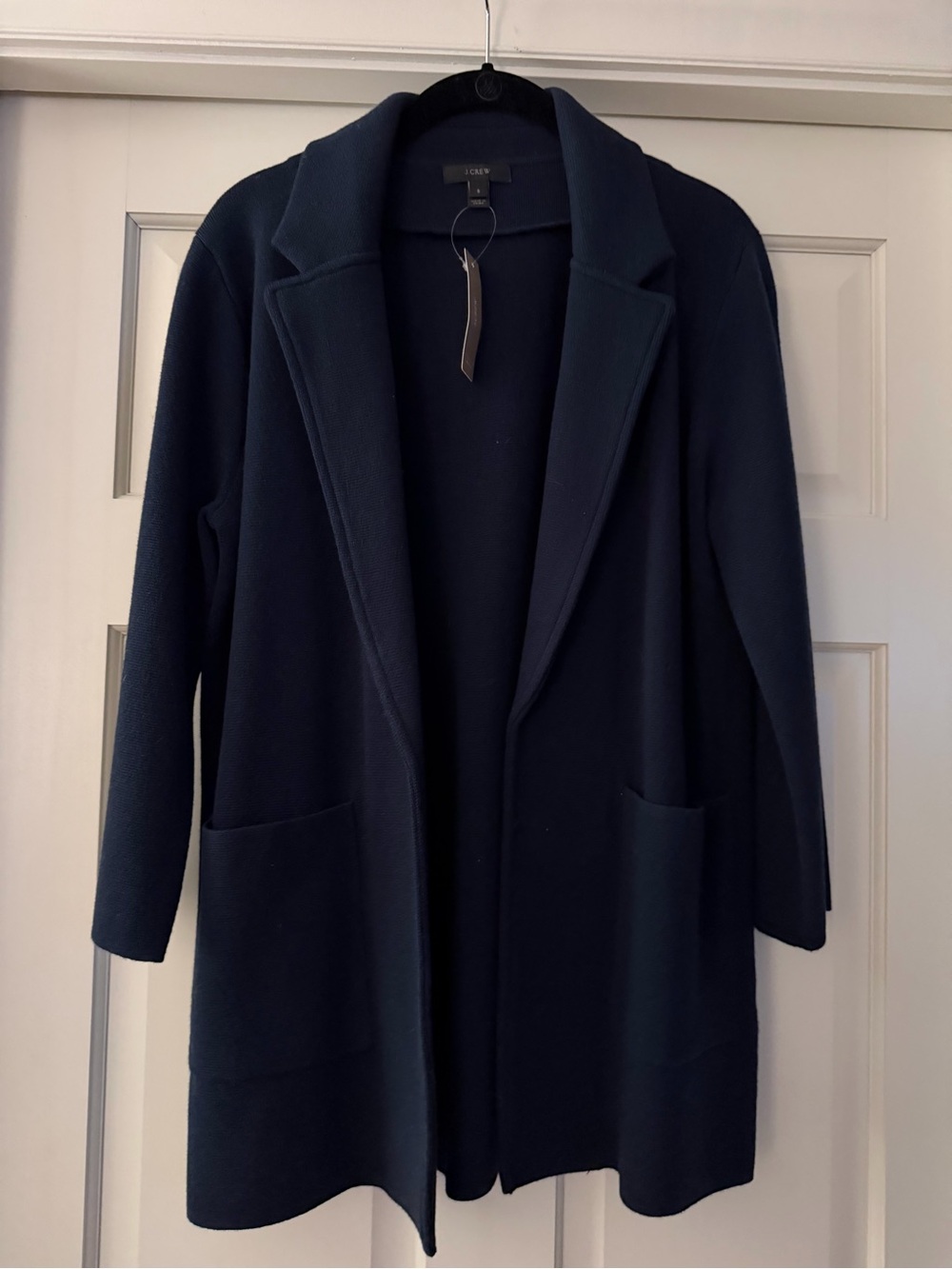 J. Crew Navy Open-Front Trench Coatigan